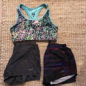 Nike sports bra and shorts bundle